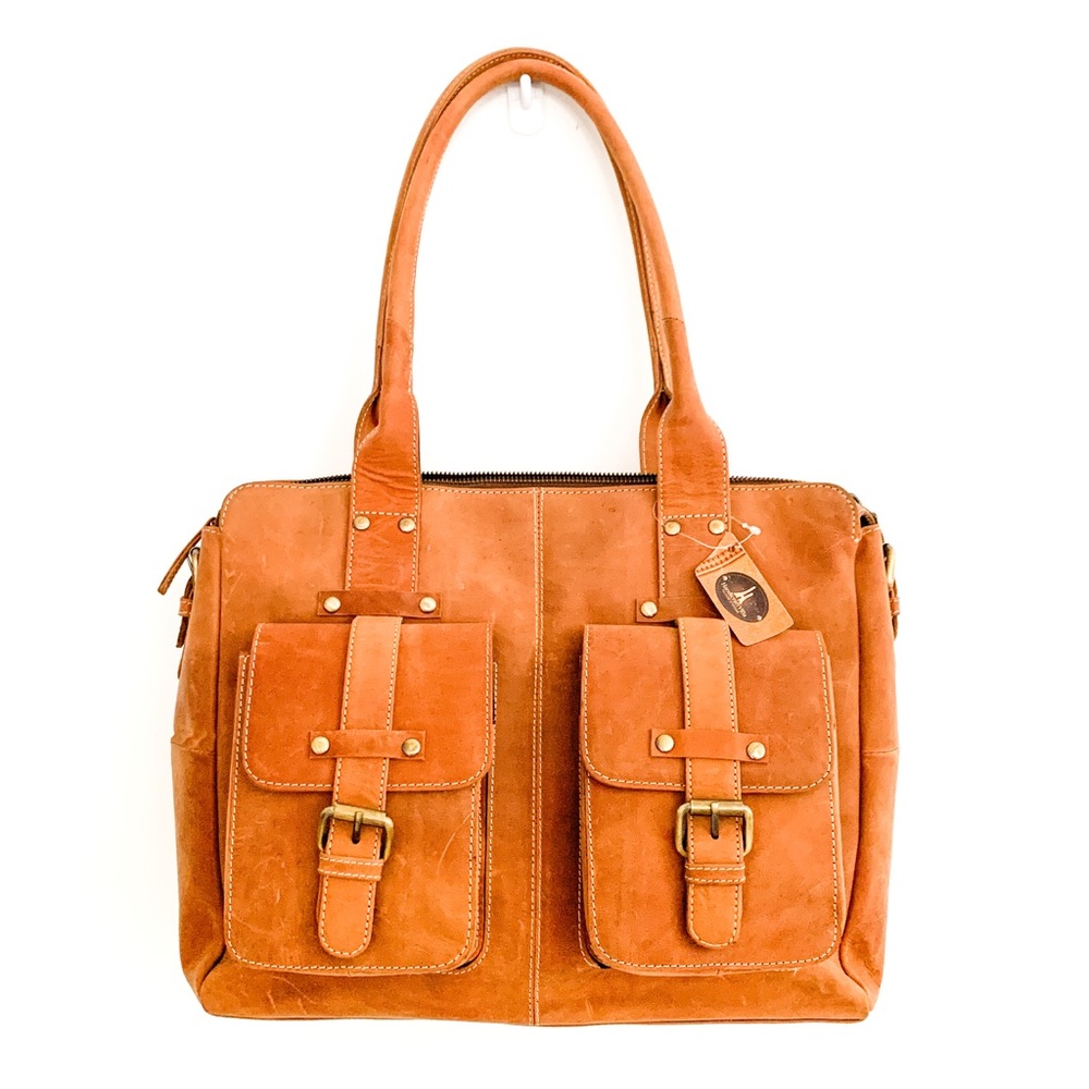 Vintage Inspired Leather Tote Bag
